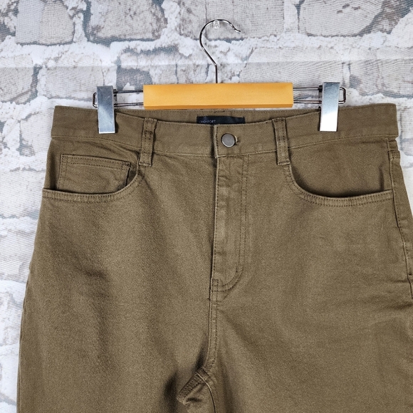 OAK + FORT Cotton Twill Ankle  Pant Straight Leg Tobacco Size 32 - Picture 3 of 9